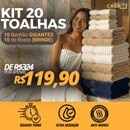 CloudSoft© – Toalha Premium Algodão Turco | Kit 10 Banhão + 10 Rosto (BRINDE)